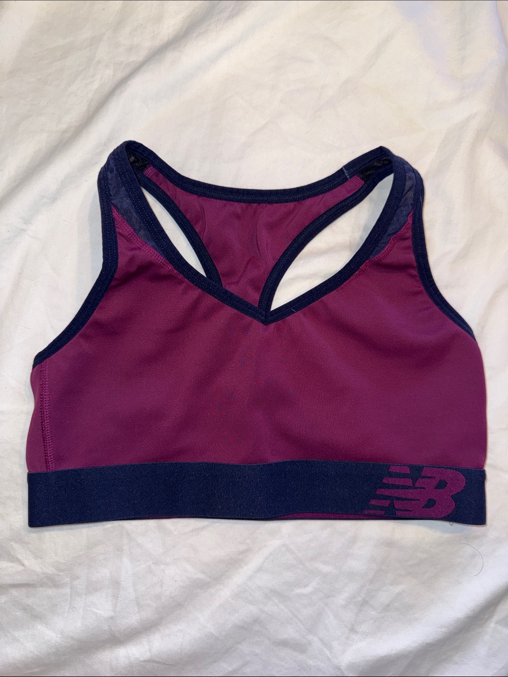 New Balance Plum Navy Racerback Sports Bra yoga gym pullover no pads